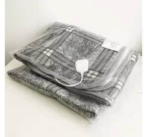 Простынь электрическая с сумкой Electric Blanket 150х120см (клетчатая, Серая)
