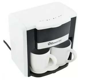 Кофеварка Domotec MS-0706 с двумя чашками в наборе белая