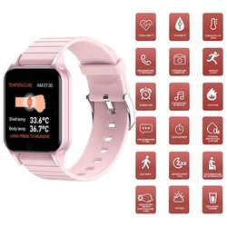 Смарт часы Smart Watch T96 стильные с защитой от влаги и пыли с измерением температура тела. Цвет: розовый