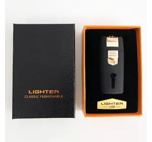 Зажигалка аккумуляторная LIGHTER HL-32 электроимпульсная перезаряжаемая портативная USB зажигалка. Цвет: черный