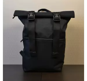 Рюкзак тактический ролл-топ из ткани с двумя защелками. Цвет: черный