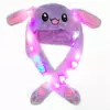 Карнавальная шапка с подсветкой: фиолетовый зайчик с поднимающимися ушами