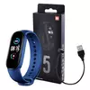 Фитнес браслет Smart Watch M5 Band Classic Black смарт часы-трекер. Цвет: синий