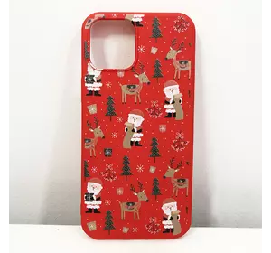 Чехол для Apple Iphone 12 Pro Max Рождество. Цвет: красный