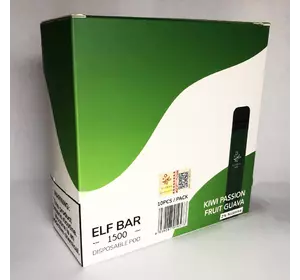 Pod-система 2% (АНГЛ) одноразовая электронная Elf Bar (Эльф Бар) 1500 затяжек 850mAh. Европейская версия. Киви