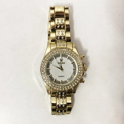 Часы наручные женские Rolex Women Luxury. Цвет: золотой