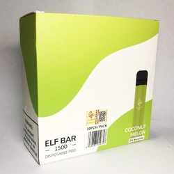 Pod-система 2% (АНГЛ) одноразовая электронная Elf Bar (Эльф Бар) 1500 затяжек 850mAh. Европейская версия. Дыня Кокос