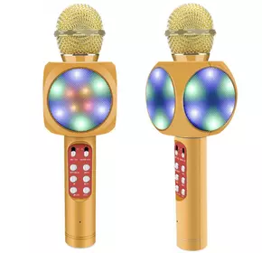 Беспроводной микрофон караоке bluetooth WSTER WS-1816. Цвет: золотой