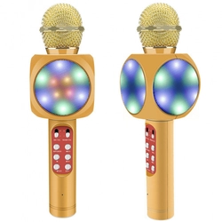 Беспроводной микрофон караоке bluetooth WSTER WS-1816. Цвет: золотой
