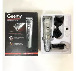Беспроводная машинка для стрижки волос GEMEI GM-6112 аккумуляторная. Цвет: черный