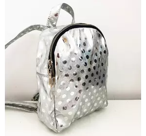Рюкзак детский блестящий серебряный. Модель: 72136