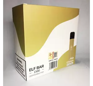 Pod-система 2% (АНГЛ) одноразовая электронная Elf Bar (Эльф Бар) 1500 затяжек 850mAh. Европейская версия. Пина колада