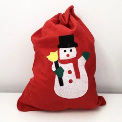 Мешок Деда Мороза для подарков. Новогодний мешок. Снеговик