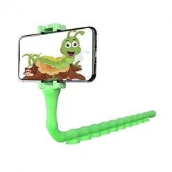 Гибкий держатель для телефона с присосками универсальный Cute Worm Lazy Holder. Цвет: зеленый