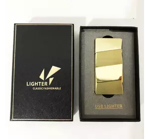 Электроимпульсная USB Зажигалка Lighter HL-5 в подарочной упаковке Gold