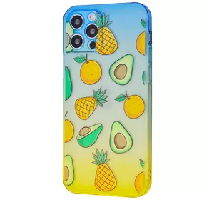 Чехол для Apple Iphone 12 Pro Max сине-желтый Авокадо