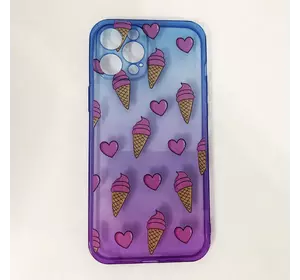 Чехол для Apple Iphone 12 Pro Max розово-синий Мороженое