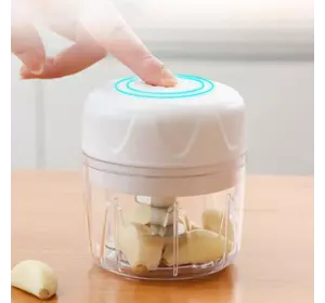 Кухонный электрический измельчитель Release hands one click garlic пищевой мини чоппер чеснокодавка. Цвет: белый