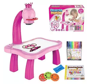 Детский стол проектор для рисования с подсветкой Projector Painting. Цвет: розовый