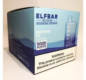 Elf Bar BC5000 Original 5% перезаряжаемый под. Синяя Малина Лимонад (Blue Razz Ice)