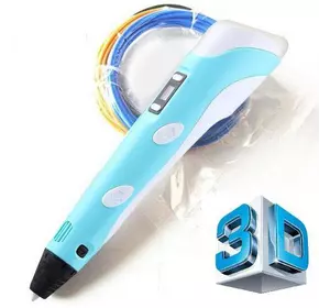 3D ручка Smart 3D Pen 2 c LCD дисплеем. Цвет: голубой