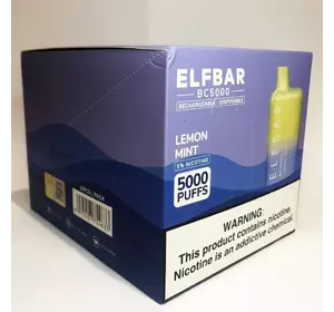 Elf Bar BC5000 Original 5% перезаряжаемый под. Лимон Мята (Lemon Mint)